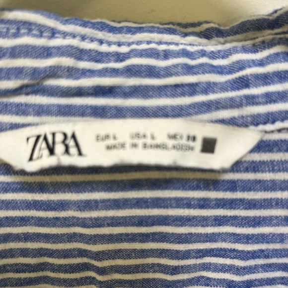 Zara Blue and White Striped Casual Shirt - Picture 3 of 3